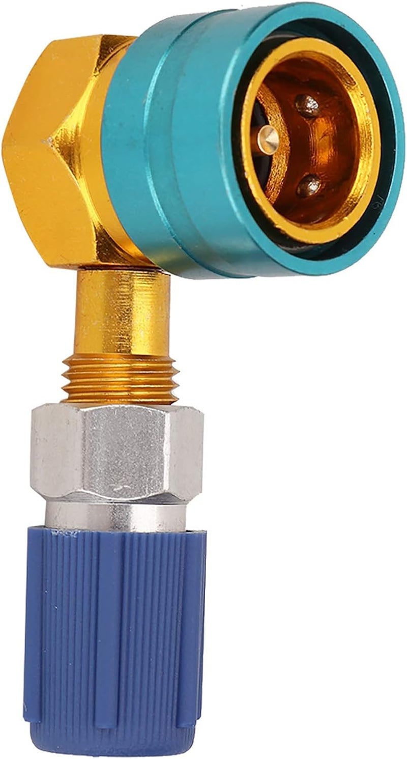 CHICIRIS R1234YF to R134A Adapter, R1234Rf to R134A Quick Coupler Car Air Conditioning Refill Adapter (Right Angle - Image 1